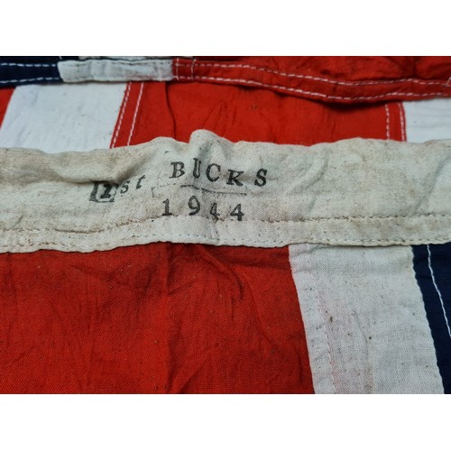 73 - WW2 Union Jack Flag Dated 1944. Individually sewn panels, not a facsimile.