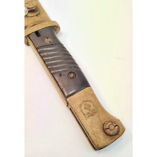 100 - WW2 German Africa Corp’s K-98 Bayonet. Locally engraved with the D.A.K logo on the hilt. This was ve... 