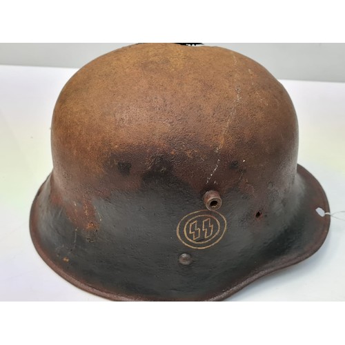 63 - WW2 Relic Austrian M17 SS-VT Helmet