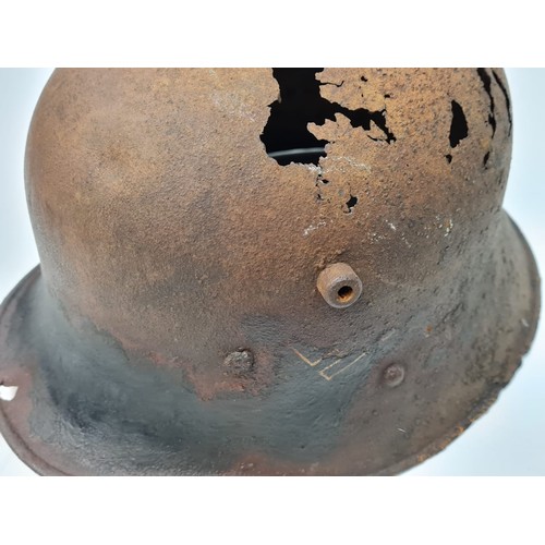 63 - WW2 Relic Austrian M17 SS-VT Helmet