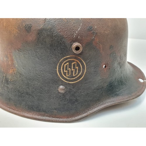 63 - WW2 Relic Austrian M17 SS-VT Helmet