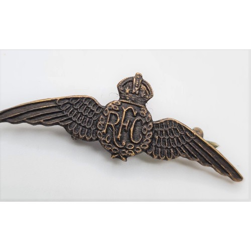 119 - WW1 Royal Flying Corps Mini Pilots Wings-Sweet heart badge