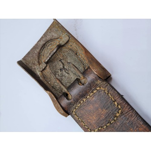 143 - WW2 German Luftwaffe Buckle & Leather Tab Dated 1938.