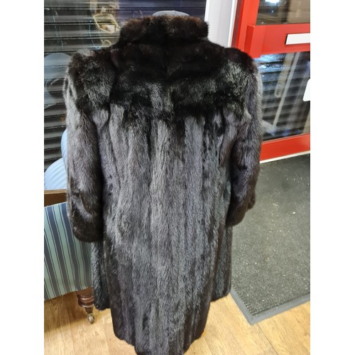 113 - A top quality full length mink coat (size 12)