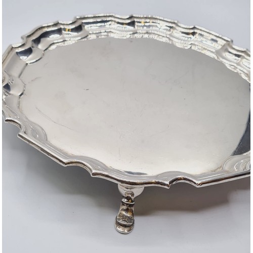 531 - Mappin & Webb Vintage Silver Platter. Having Three Legs and a Gadroon Rim, Clear Hallmark for Mappin... 