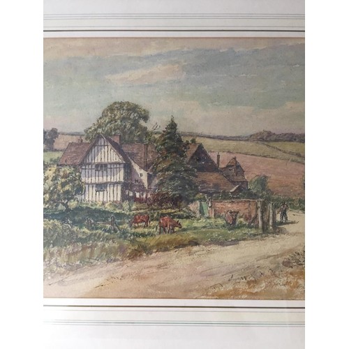 321 - Watercolour titled 'The Old Farmhouse' by Henry Samuel Merritt the renowned war artist. During the W... 