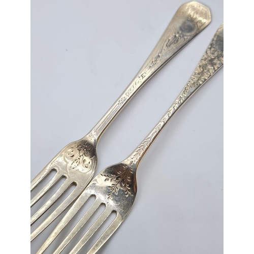 185 - 2 Victorian Ornate Pastry Forks, 51.8g.