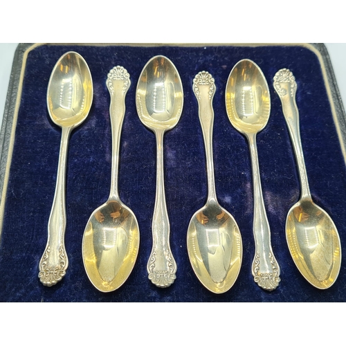 387 - 6 Silver Teaspoons in Original Box Dated 1918 Made in London, 63g