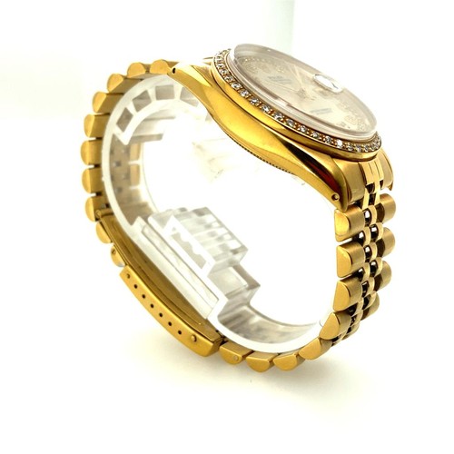 255 - 18CT  STEEL GOLD PLATED ROLEX DATE JUST BRACELET WATCH DIAMOND SET DIAL AND BEZEL 16013 MODEL NO BOX... 