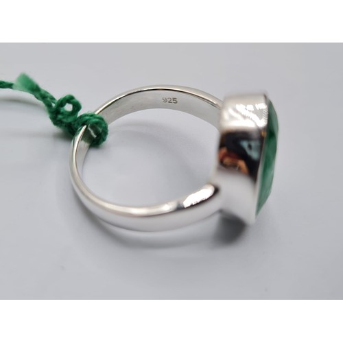 287 - 12.66ct emerald stone ring in 925 silver