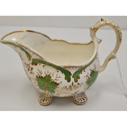 224 - H&R Daniel Shrewsbury shape creamer with 1 repaired foot. Pattern No 5155.