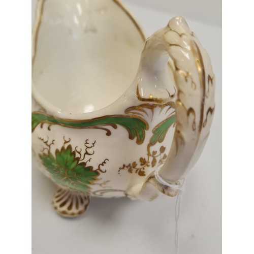 224 - H&R Daniel Shrewsbury shape creamer with 1 repaired foot. Pattern No 5155.