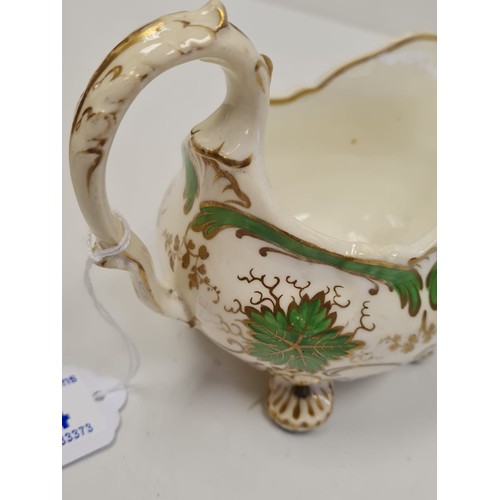 224 - H&R Daniel Shrewsbury shape creamer with 1 repaired foot. Pattern No 5155.