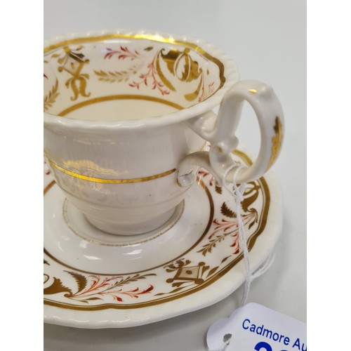 227 - H&R Daniel Shrewsbury Shape Variation 'B' Cup & Saucer. Pattern No 3936 (Cup has Chip & Crack and Gi... 