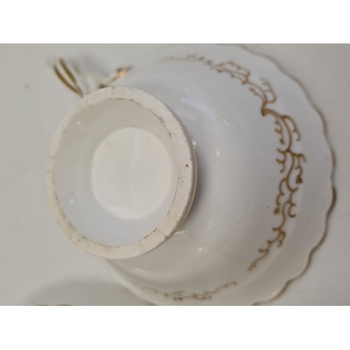 229 - H&R Daniel Chain Edge Cup & Saucer, Both Cracked.