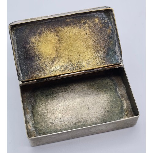 334 - Vintage White Metal Snuff Box Having Hinged Lid in Perfect Working Order. Initials to Top Showing F.... 