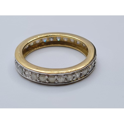 615 - 9ct white gold full eternity diamond ring, weight 2.3g size L