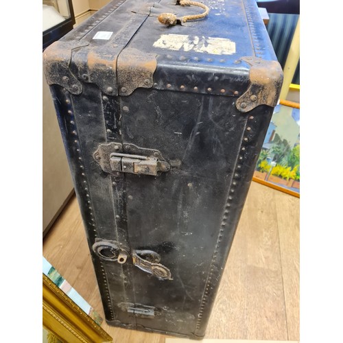 331 - Large WW2 Officers travelling trunk well used condition, 92x54x33cm