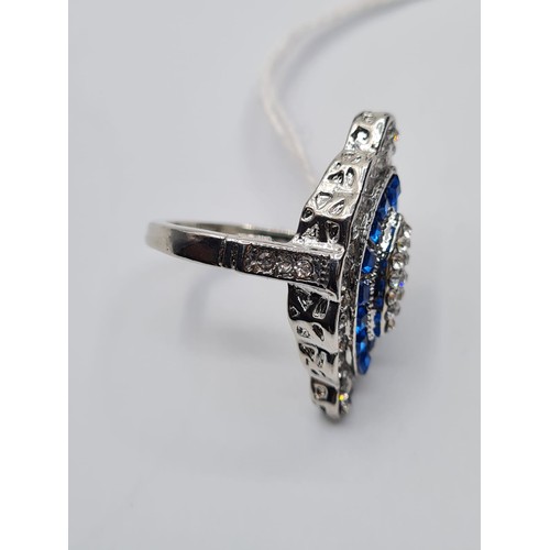 266 - Art Deco Style Silver Ring, 6.1g, Size L