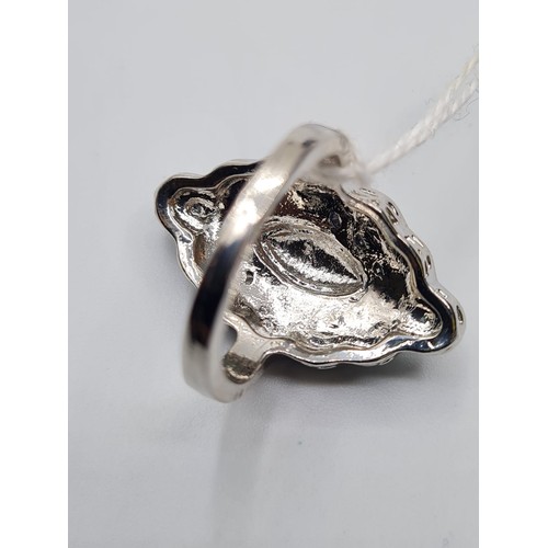 266 - Art Deco Style Silver Ring, 6.1g, Size L