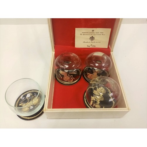 255 - Vintage set of Swedish whiskey glasses cased in a high quality gift box by Etuifabriken of Malmo. Se... 