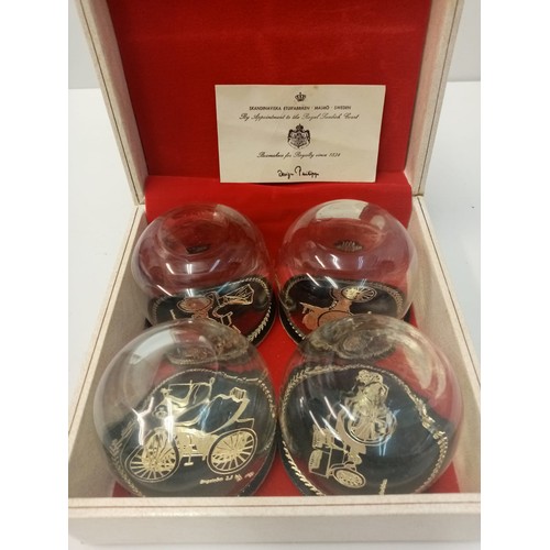 255 - Vintage set of Swedish whiskey glasses cased in a high quality gift box by Etuifabriken of Malmo. Se... 