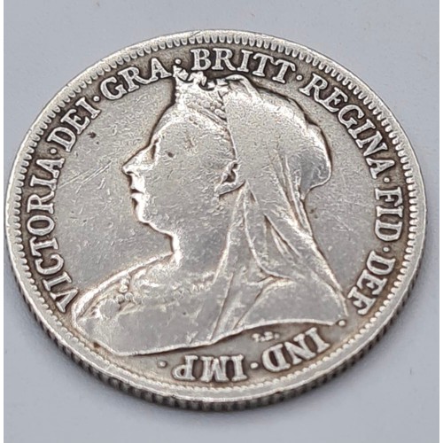 246 - Victorian Silver Shilling 1899 exceptional condition. Coats of Arms and Milling-Extra Fine/ Brillian... 