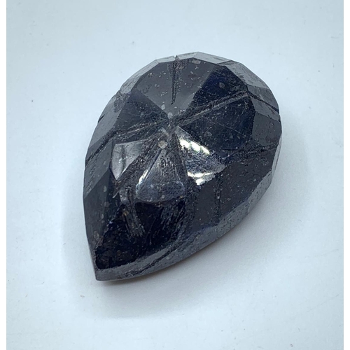 115 - 379cts Carved Pear Shape Blue Sapphire Gemstone