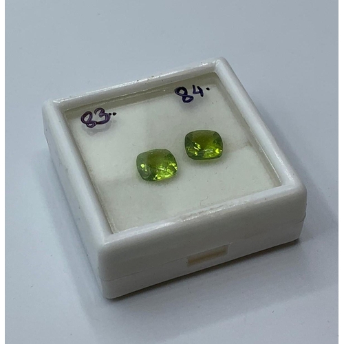 21 - Pair of Cushion Cut Peridot Gemstones