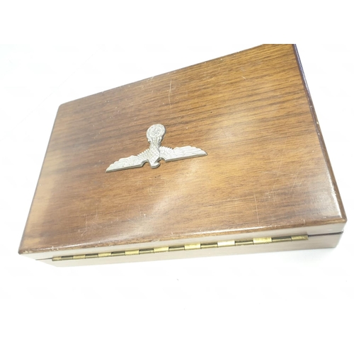 102 - WW2 style German wooden cigar box with German eagle on the top