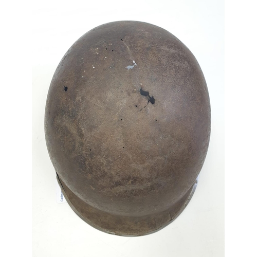 34 - WW2 Normandy Relic US M1 Helmet. Early fixed Bale with Front Seam Split Rim. Found in a cellar near ... 