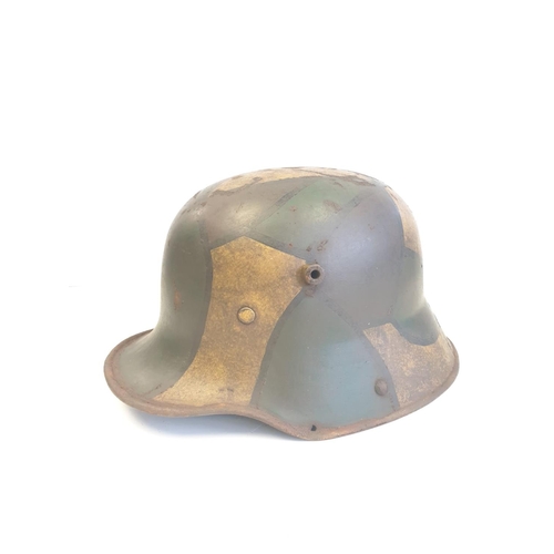 42 - WW1 German M16 Camouflage Stahlhelm Helmet with liner.