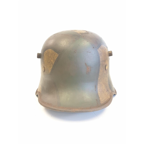 42 - WW1 German M16 Camouflage Stahlhelm Helmet with liner.