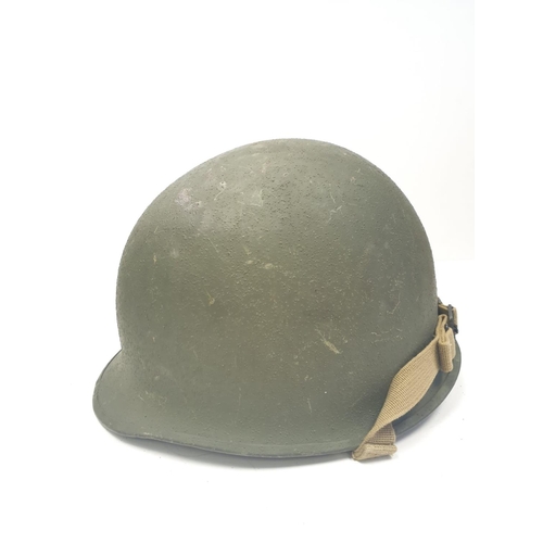 8 - WW2 US M1 McCord helmet with a 1944 serial number & WW2 Westinghouse liner. V.G.C May have been re-p... 