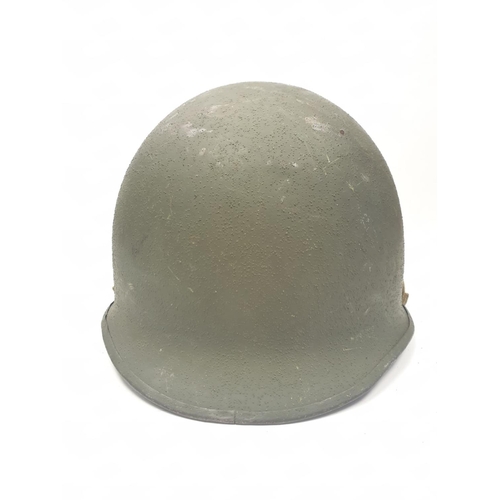 8 - WW2 US M1 McCord helmet with a 1944 serial number & WW2 Westinghouse liner. V.G.C May have been re-p... 