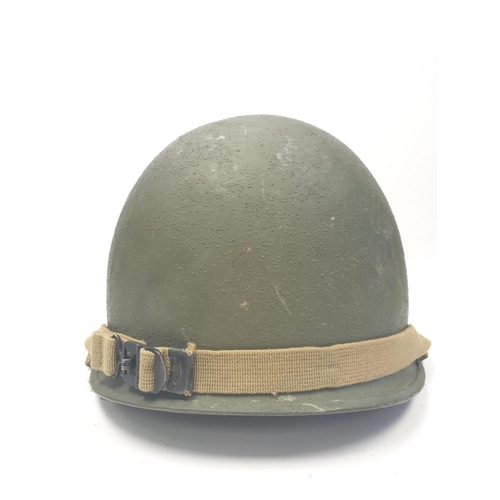 8 - WW2 US M1 McCord helmet with a 1944 serial number & WW2 Westinghouse liner. V.G.C May have been re-p... 