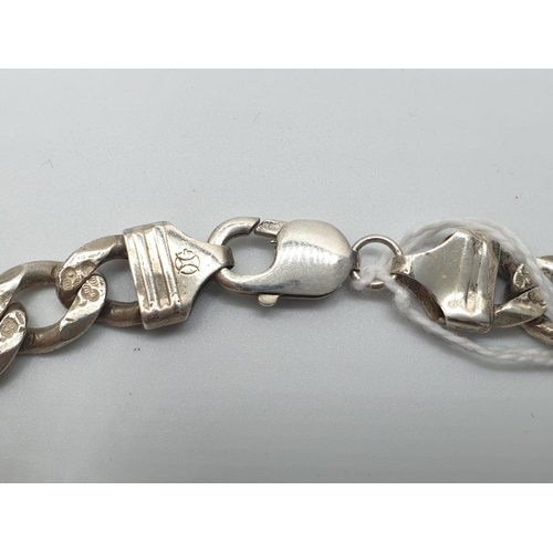 118 - Heavy Interlink Silver Necklace. 71g 46cms