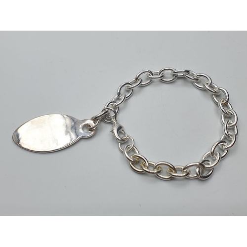 79 - Tiffany Style Silver Bracelet. 25g 16cms