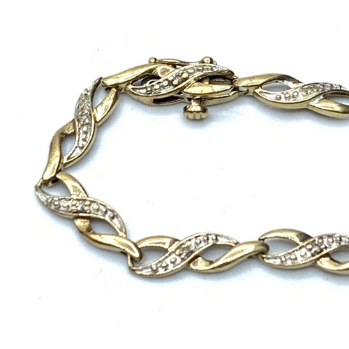 158 - 9ct bracelet with stones, weight 5.9g