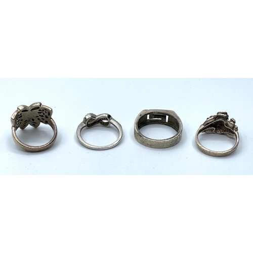 420 - 4 silver rings, weight altogether 23g