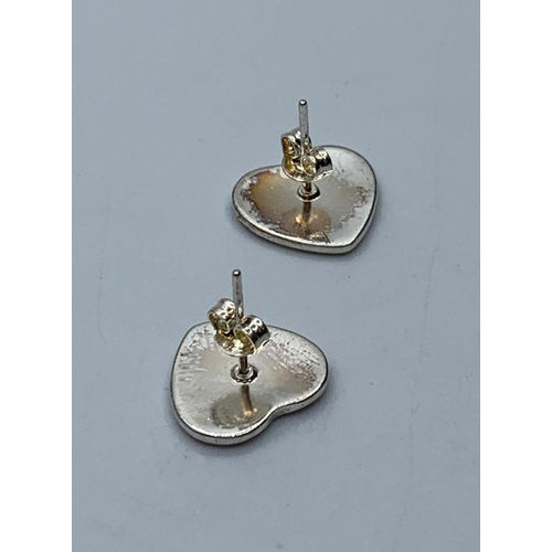 116 - Pair of Tiffany silver heart earrings, weight 3.5g