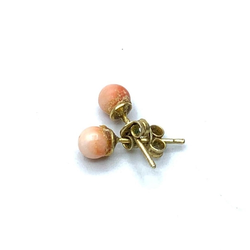 351 - 9ct & coral earring, weight 1.5g