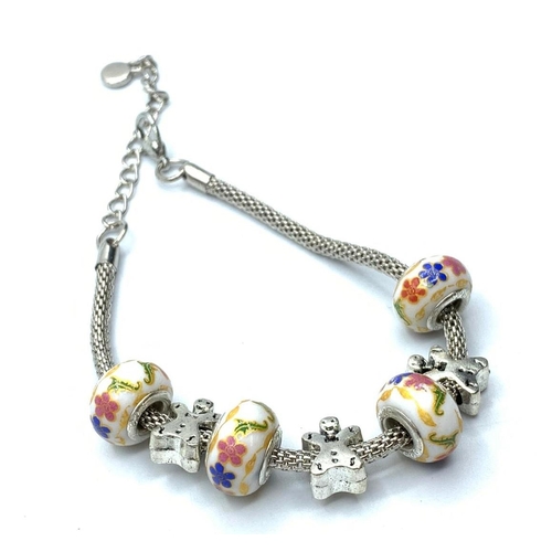 416 - Pandora style bracelet, weight 18g & length 18cm