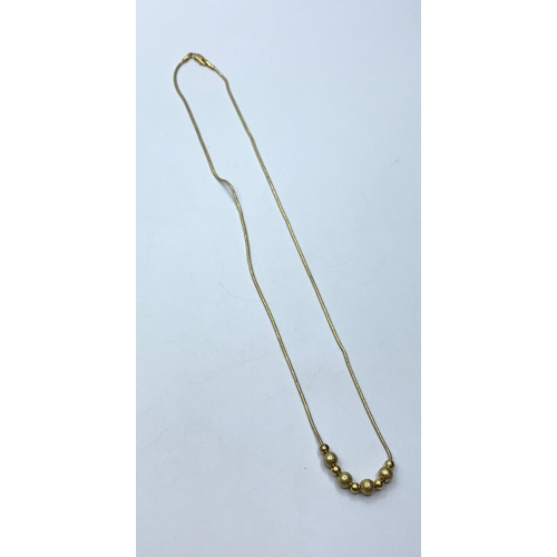 250 - 925 Gilt Sterling Silver Bead Necklace.