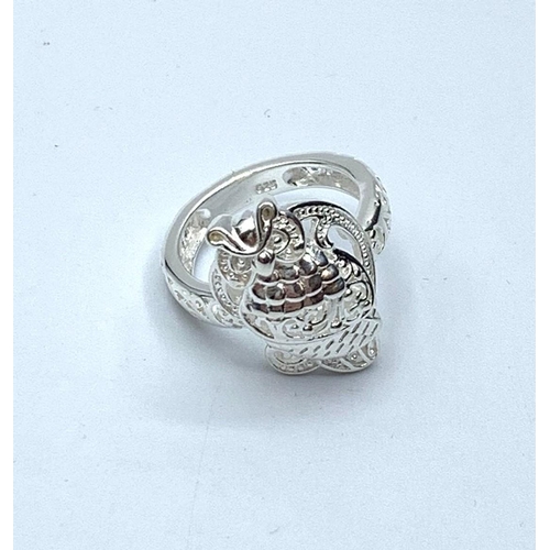 425 - 925 Sterling Silver Owl Shaped Ring, Size M.