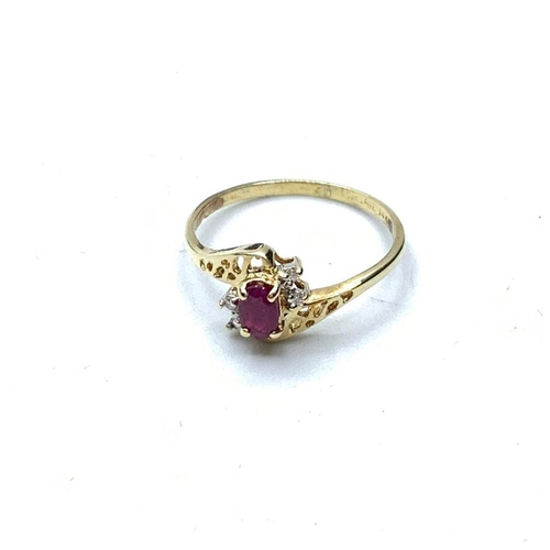 428 - 14 Carat Ruby and Diamond Ring, Size K.