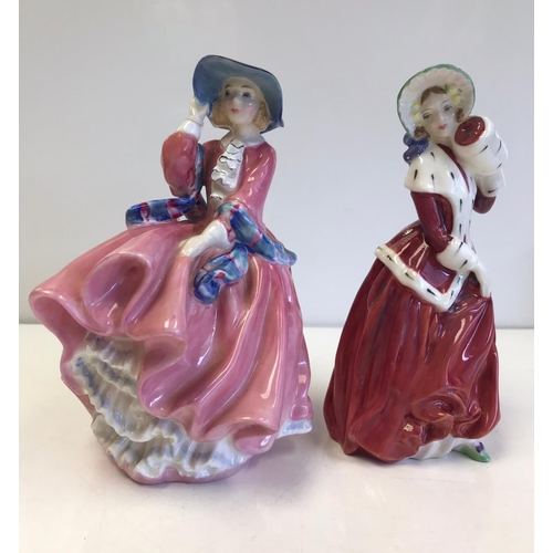 196 - Two Doulton Figurines: Top 'O' The Hill and Christmas Morn.