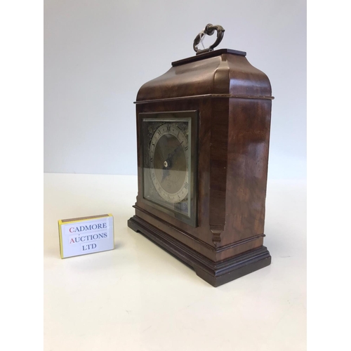 222 - A Walnut Cased Mantle Clock by Shorland Fooks Brighton, Elliott Clock.