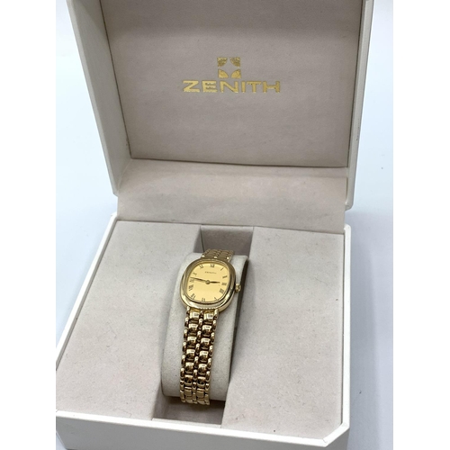 500 - 9ct ladies Zenith watch with box