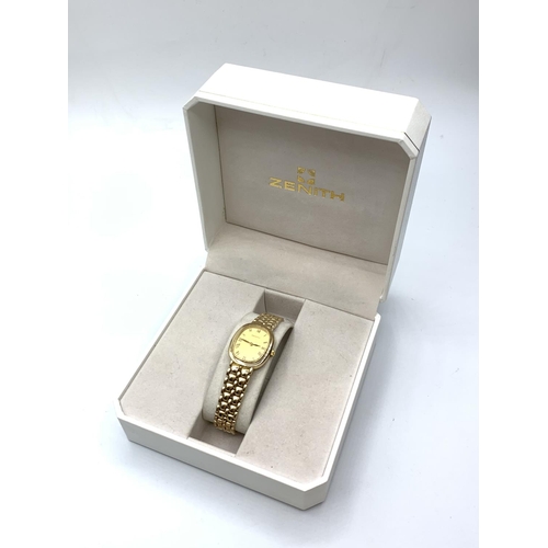 500 - 9ct ladies Zenith watch with box